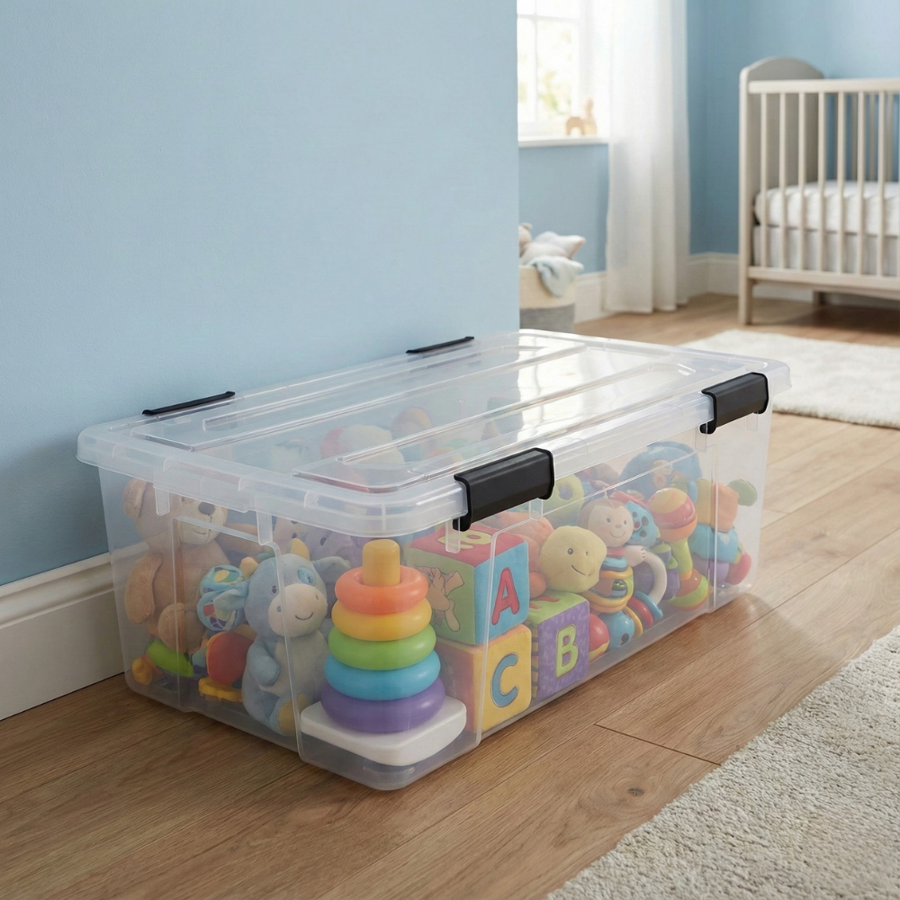 HỘP NHỰA GIỮ ĐỒ GIA DỤNG CÓ NẮP 52L 86.5*43*17.5CM