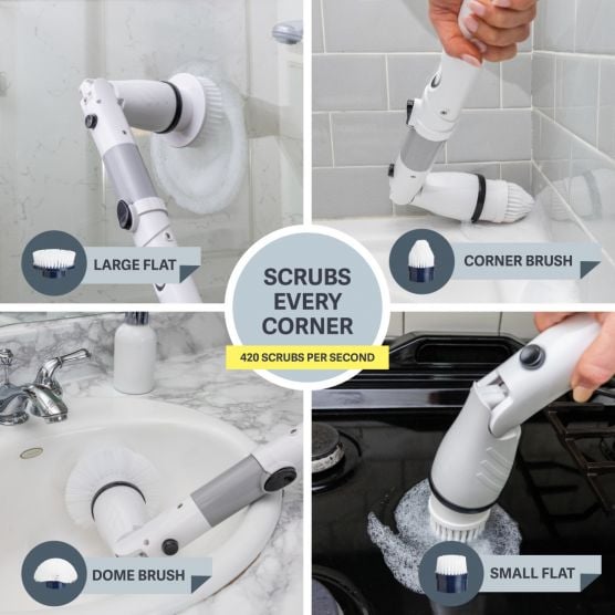 CASABELLA MÁY CHÀ RỬA ĐIỆN KHÔNG DÂY KÈM 4 ĐẦU CỌ