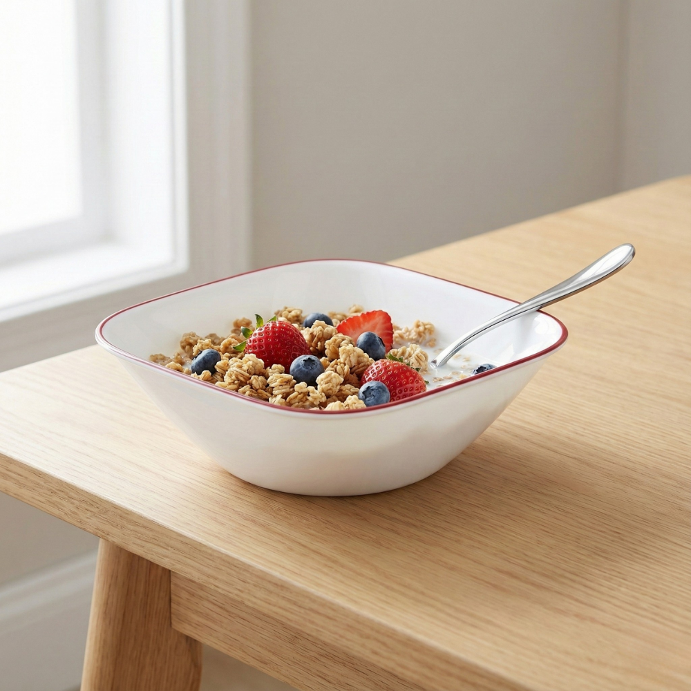 CORELLE TÔ VUÔNG BO TRÒN ĐỰNG NGŨ CỐC, CHÁO 650ML