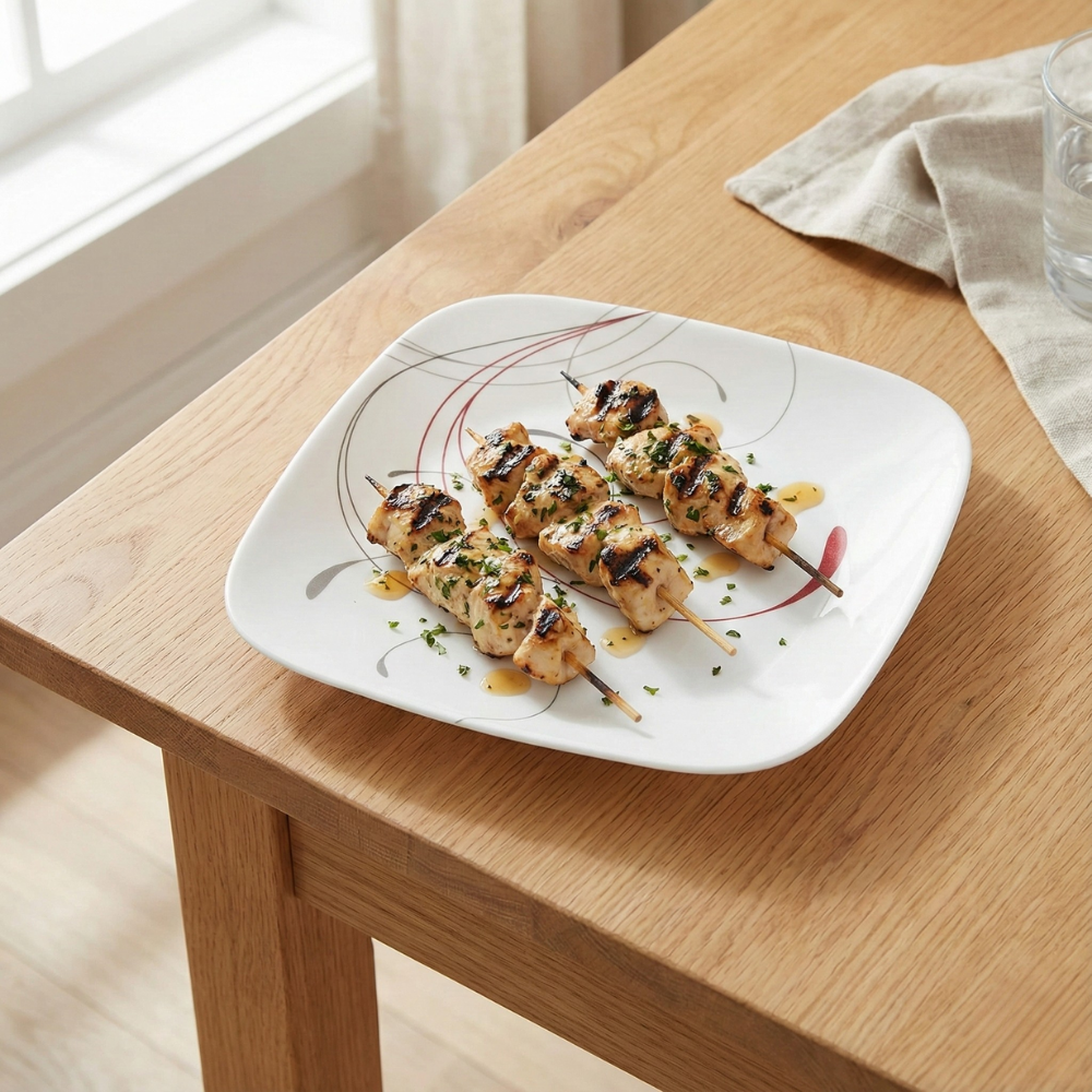 CORELLE ĐĨA THỦY TINH KHAI VỊ VUÔNG BO TRÒN 16.5CM