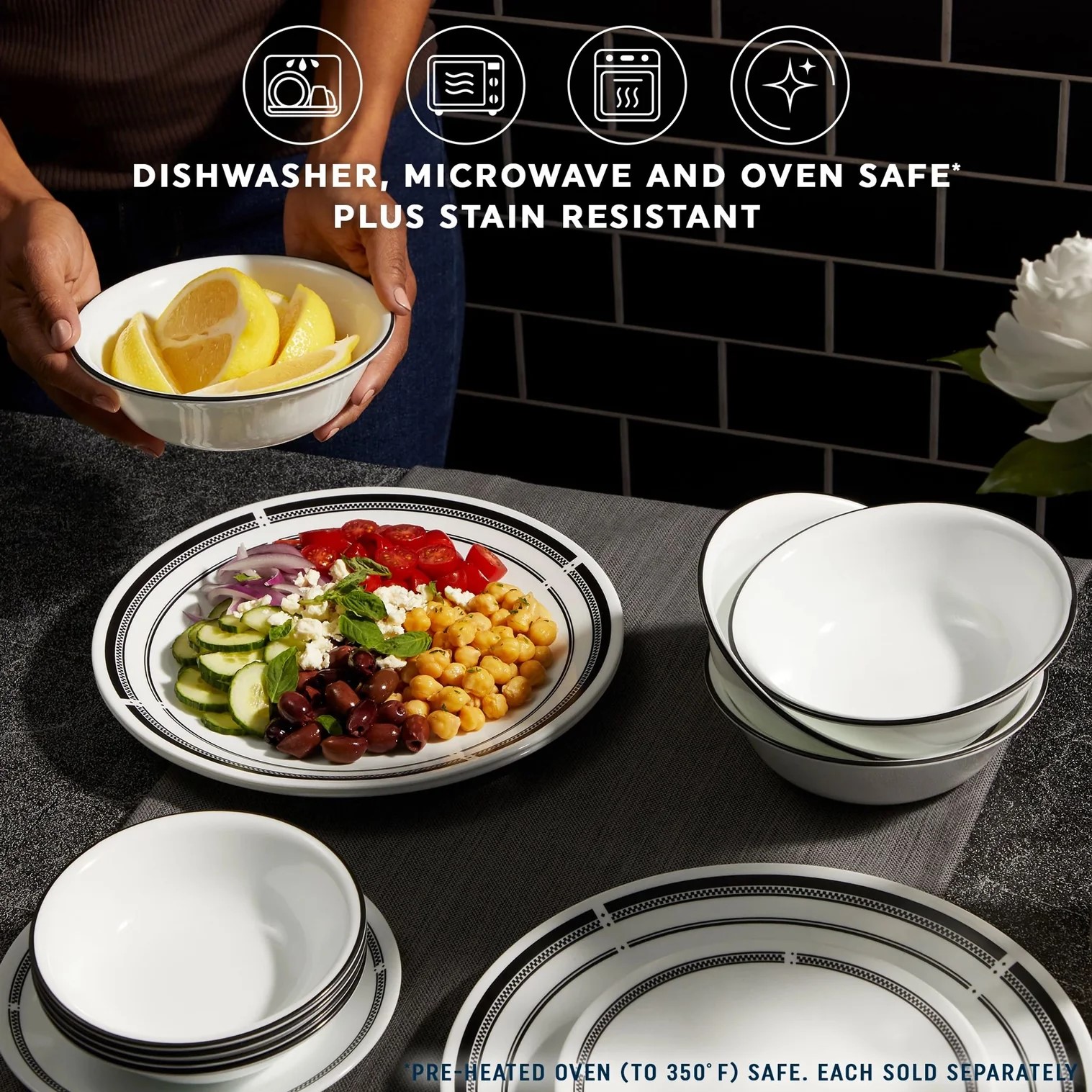 CORELLE ĐĨA THỦY TINH ĐỰNG SALAD BRASSERIE 21.6CM