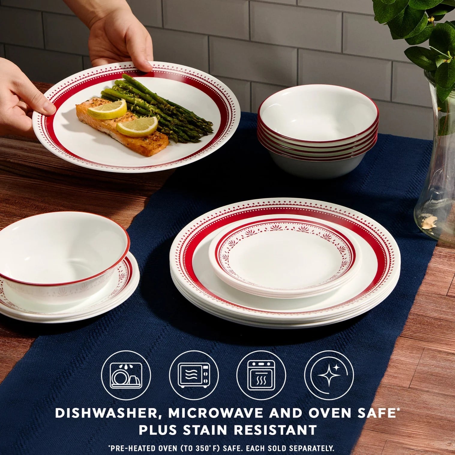 CORELLE ĐĨA THỦY TINH ĂN TỐI TRÒN SADIE 26CM