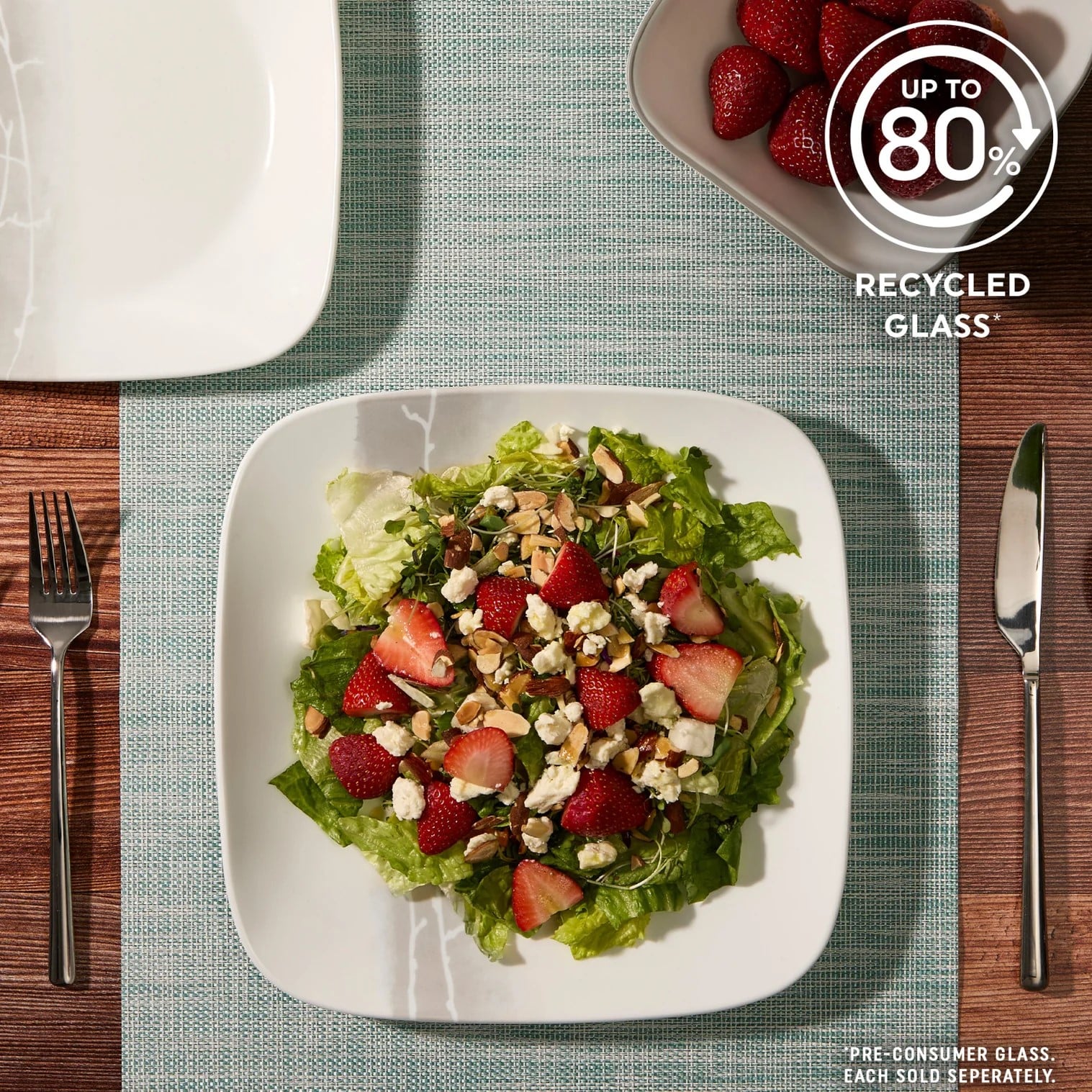 CORELLE ĐĨA VUÔNG ĐỰNG SALAD 22.9CM