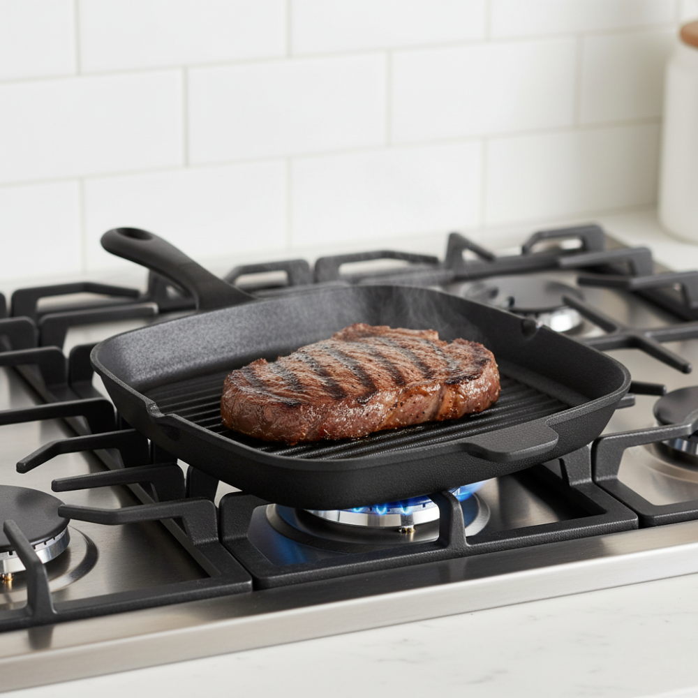 GOOD COOK CHẢO GANG VUÔNG CHỐNG DÍNH 28CM CÓ GỜ