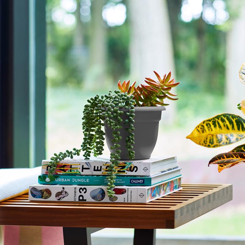 BLOEM ARIANA CHẬU TRỒNG CÂY MÀU XÁM THAN 15.24CM