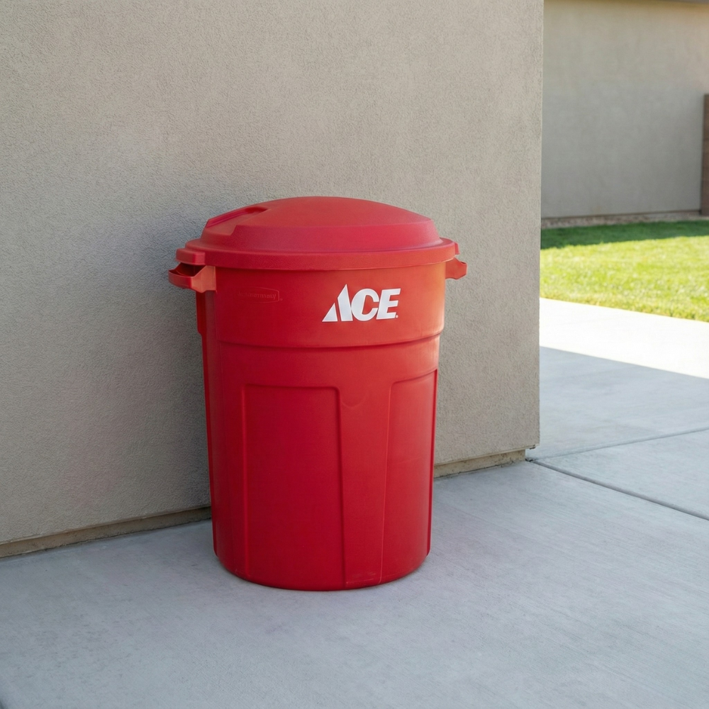 THÙNG RÁC NHỰA CÓ NẮP ACE 121L MÀU ĐỎ