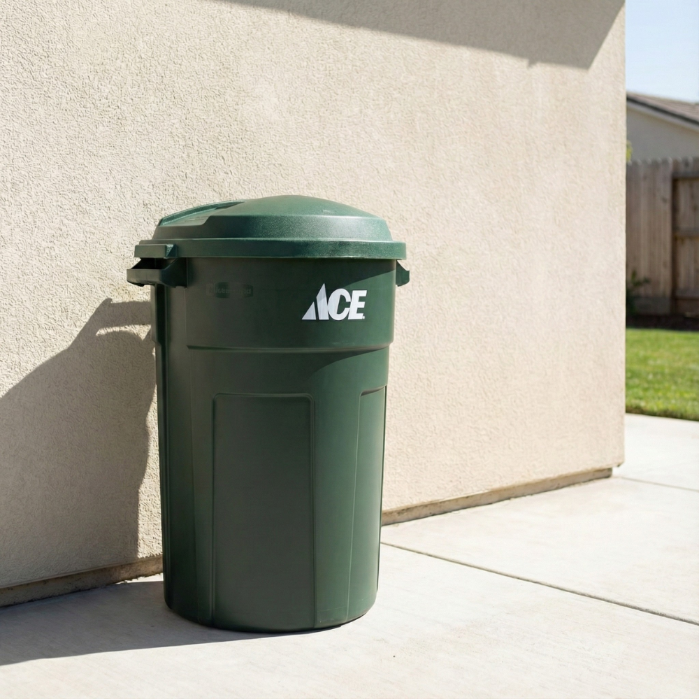 THÙNG RÁC NHỰA CÓ NẮP ACE 121L XANH LÁ