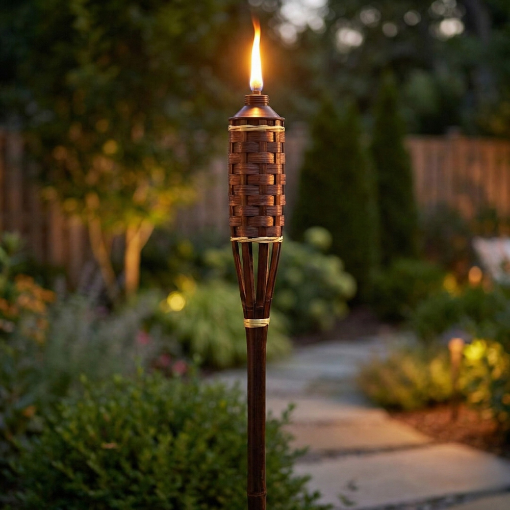 ĐUỐC DÃ NGOẠI KIỂU HOÀNG GIA TIKI MÀU NÂU BẰNG TRE