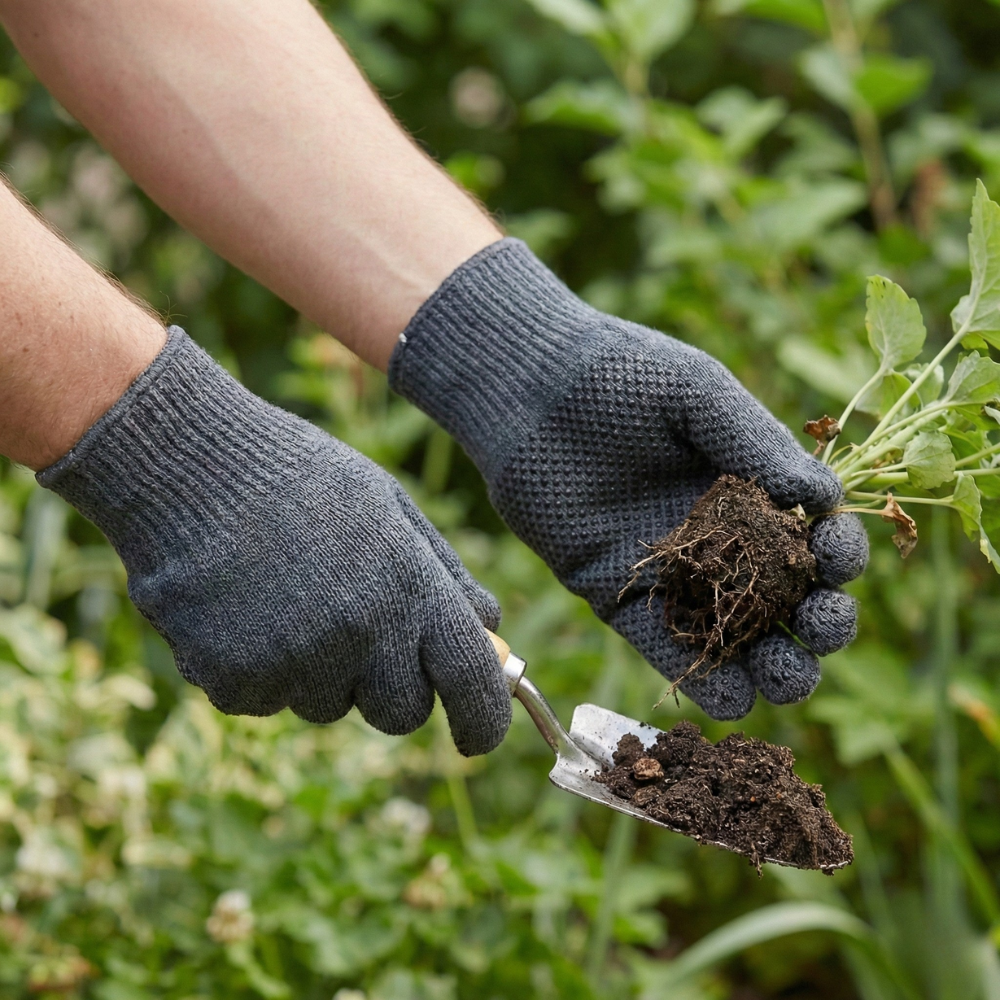 ACE CẶP GĂNG TAY LÀM VIỆC COTTON PHỦ PVC CHẤM BI