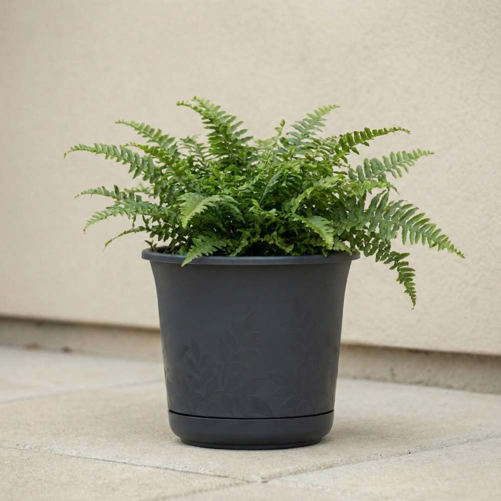 CHẬU HOA NHỰA BLOEM 15CM MÀU ĐEN