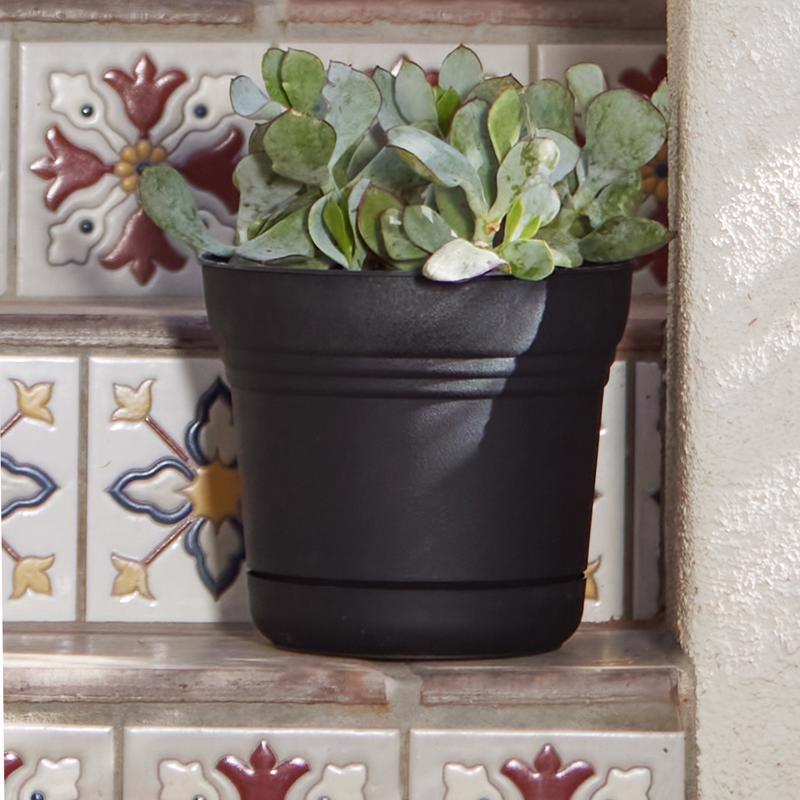 BLOEM SATURN CHẬU TRỒNG CÂY ĐEN 25.4CM