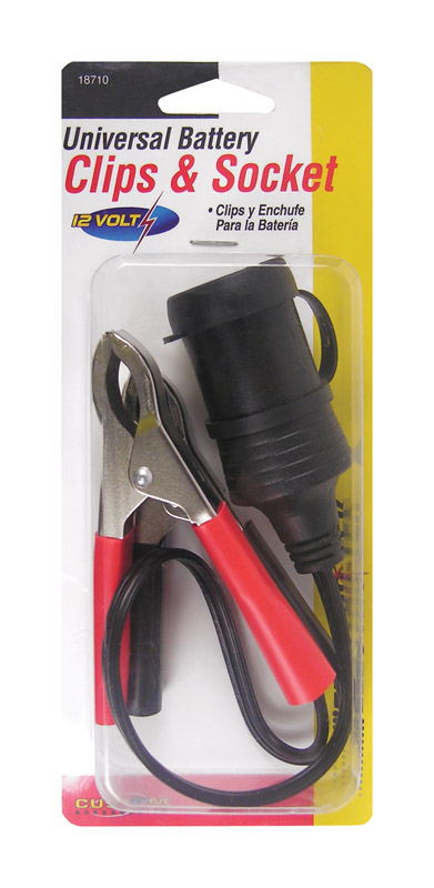 CUSTOM ACCESSORIES KẸP & Ổ CẮM NỐI ẮC QUY ĐEN 12V