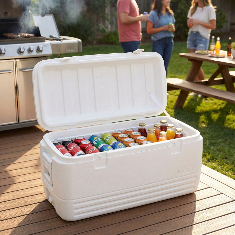 THÙNG LÀM MÁT IGLOO POLAR MÀU TRẮNG 114L BẰNG NHỰA