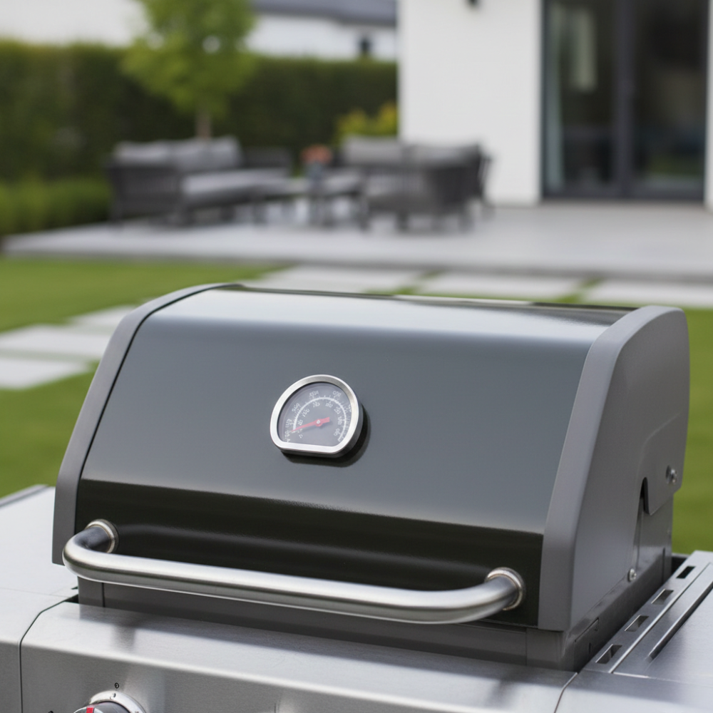 NHIỆT KẾ NẮP NƯỚNG THÉP KHÔNG GỈ HIỆU GRILLMARK