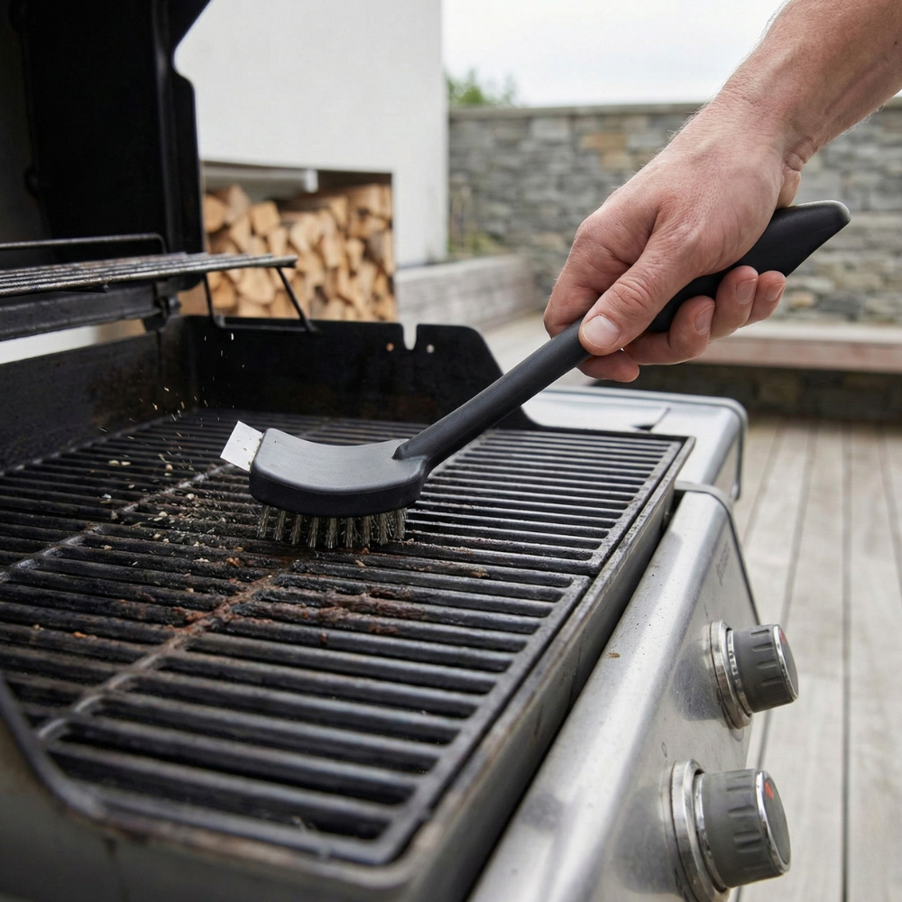 HAI BÀN CHẢI VỆ SINH LÒ NƯỚNG GRILL MARK BẰNG THÉP
