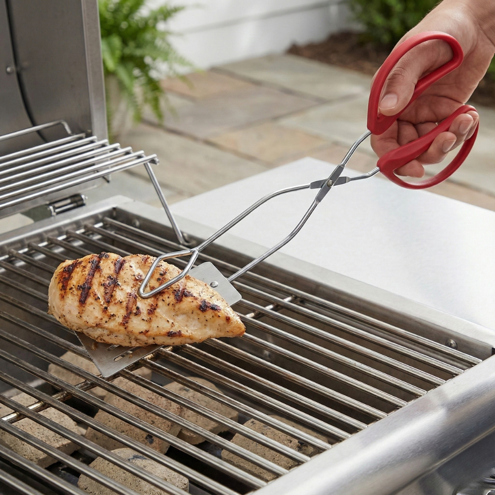 GRILL MARK XẺNG LẬT, KẸP ĐỒ NƯỚNG THÉP KHÔNG GỈ