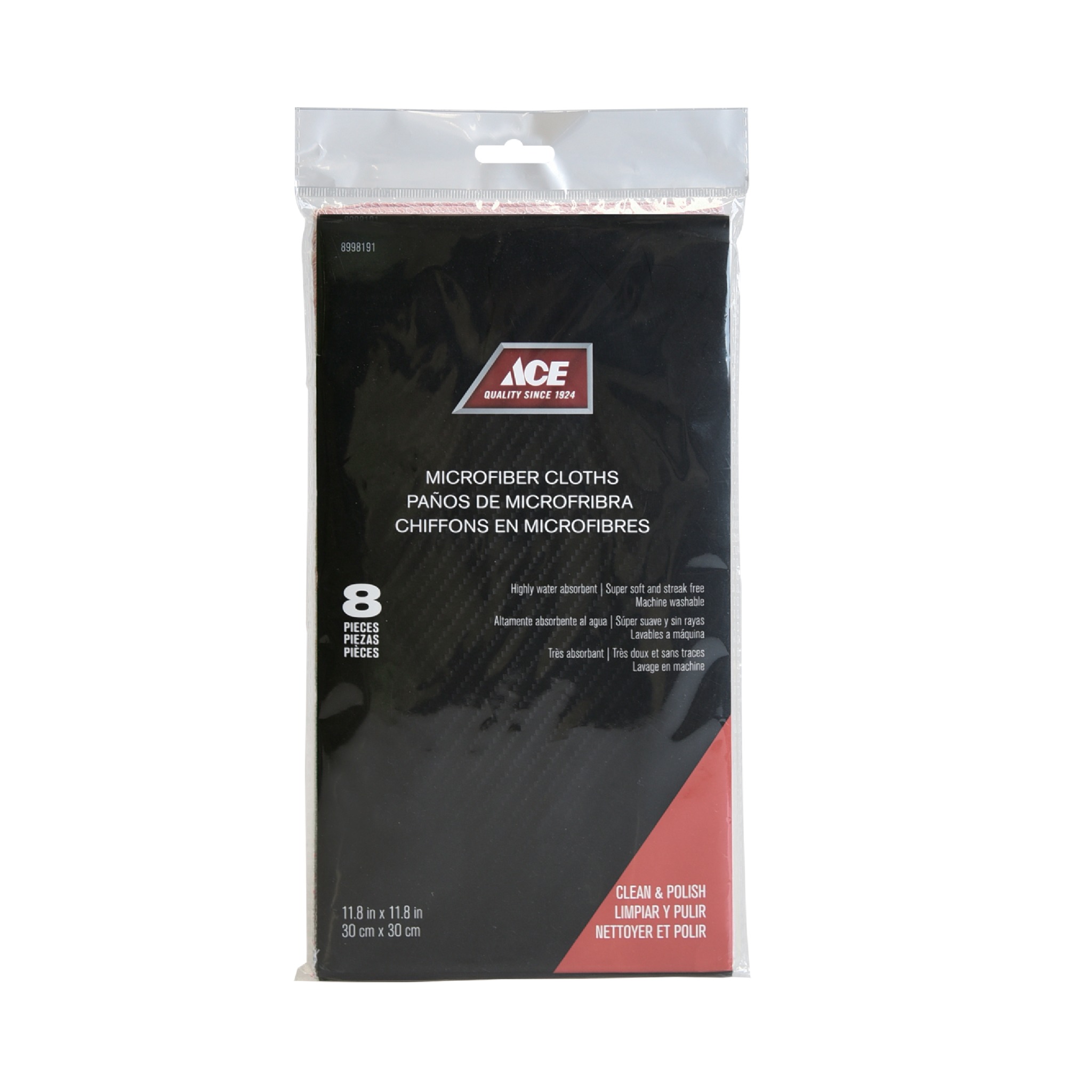 ACE GÓI 8 KHĂN LAU VỆ SINH VẢI MICROFIBER 30X30CM