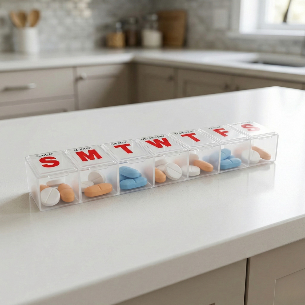 HỘP ĐỰNG THUỐC 7 NGÀY DIAMOND VISIONS TRẮNG