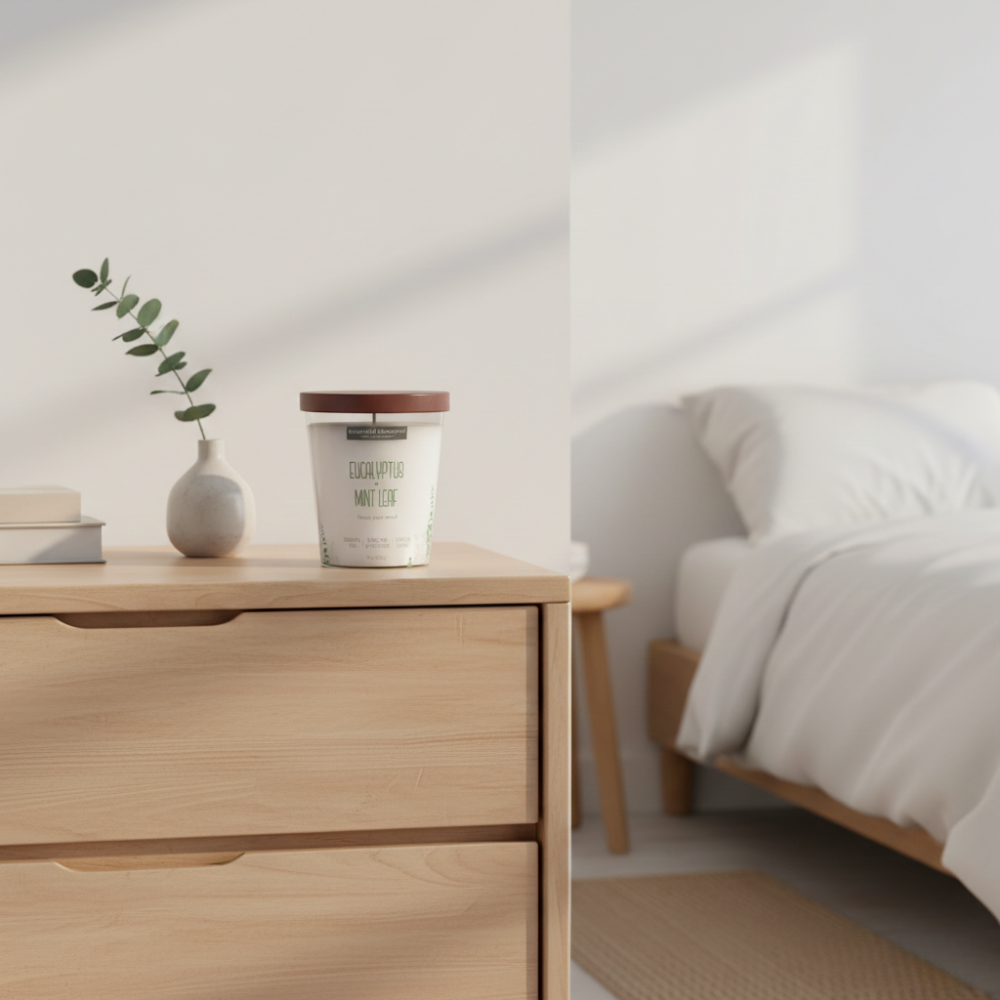 LỌ NẾN THƠM CANDLE-LITE-GỖ BẠCH ĐÀN&LÁ BẠC HÀ 255G