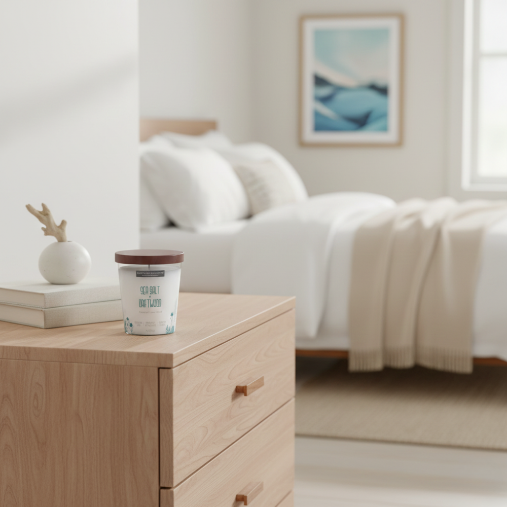 LỌ NẾN THƠM CANDLE-LITE-MUỐI BIỂN VÀ GỖ TRÔI 255G