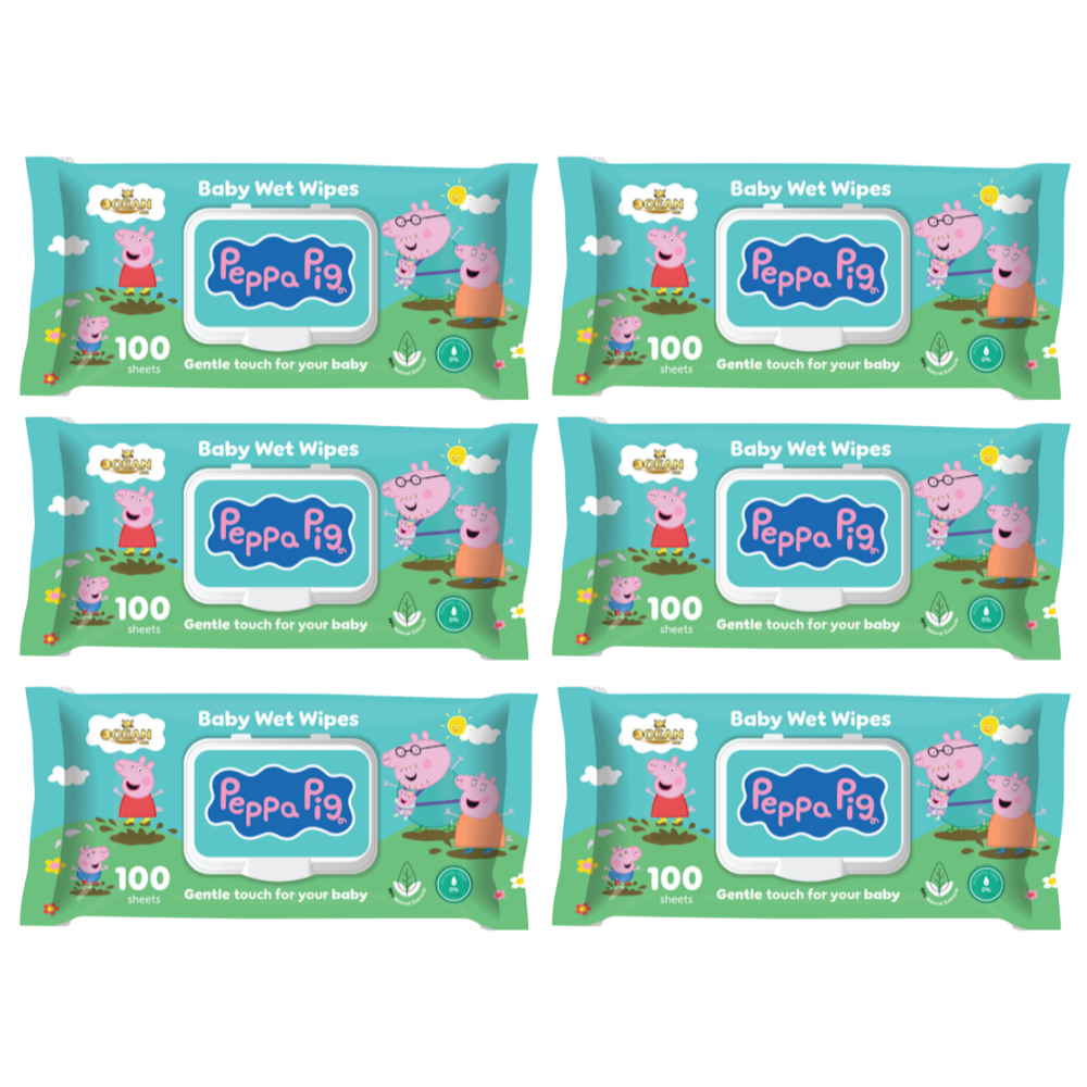 KHĂN ƯỚT OCEAN PEPPA PIG 100 TỜ (GÓI 6)