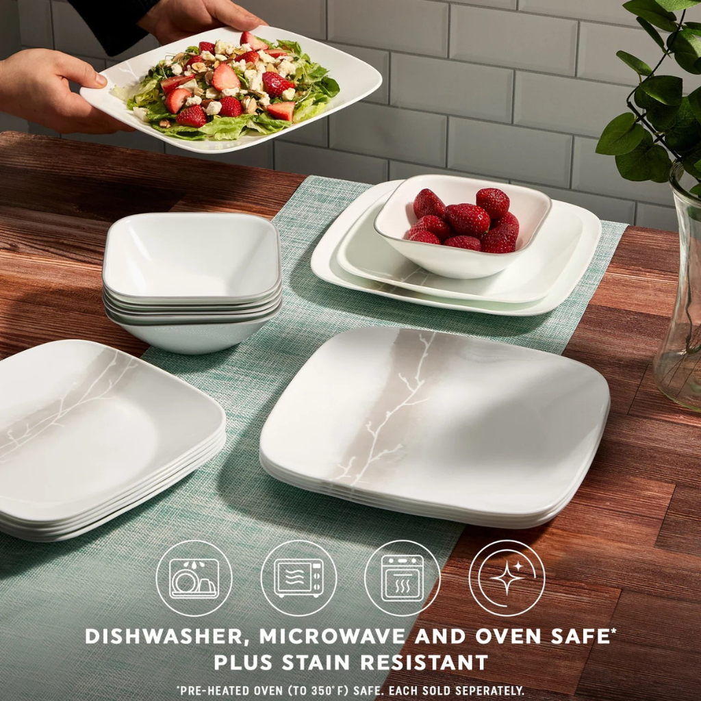 CORELLE ĐĨA VUÔNG ĐỰNG SALAD 22.9CM