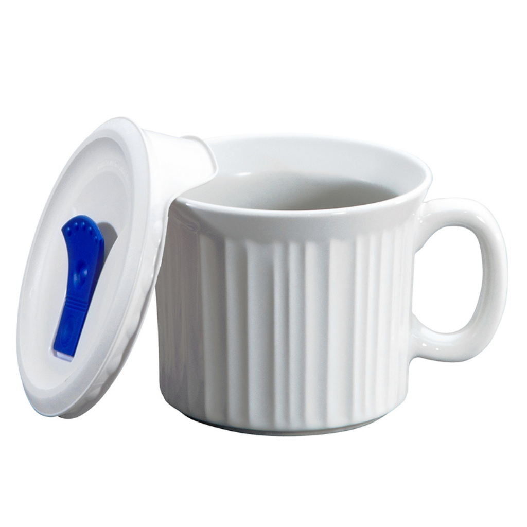 CORELLE LY GỐM SỨ TRẮNG CÓ NẮP 591ML