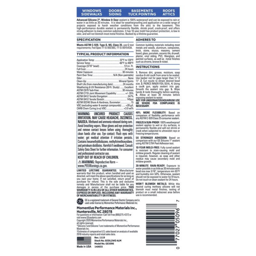 GE KEO TRÁM CỬA RA VÀO SILICONE 239ML HẠNH NHÂN