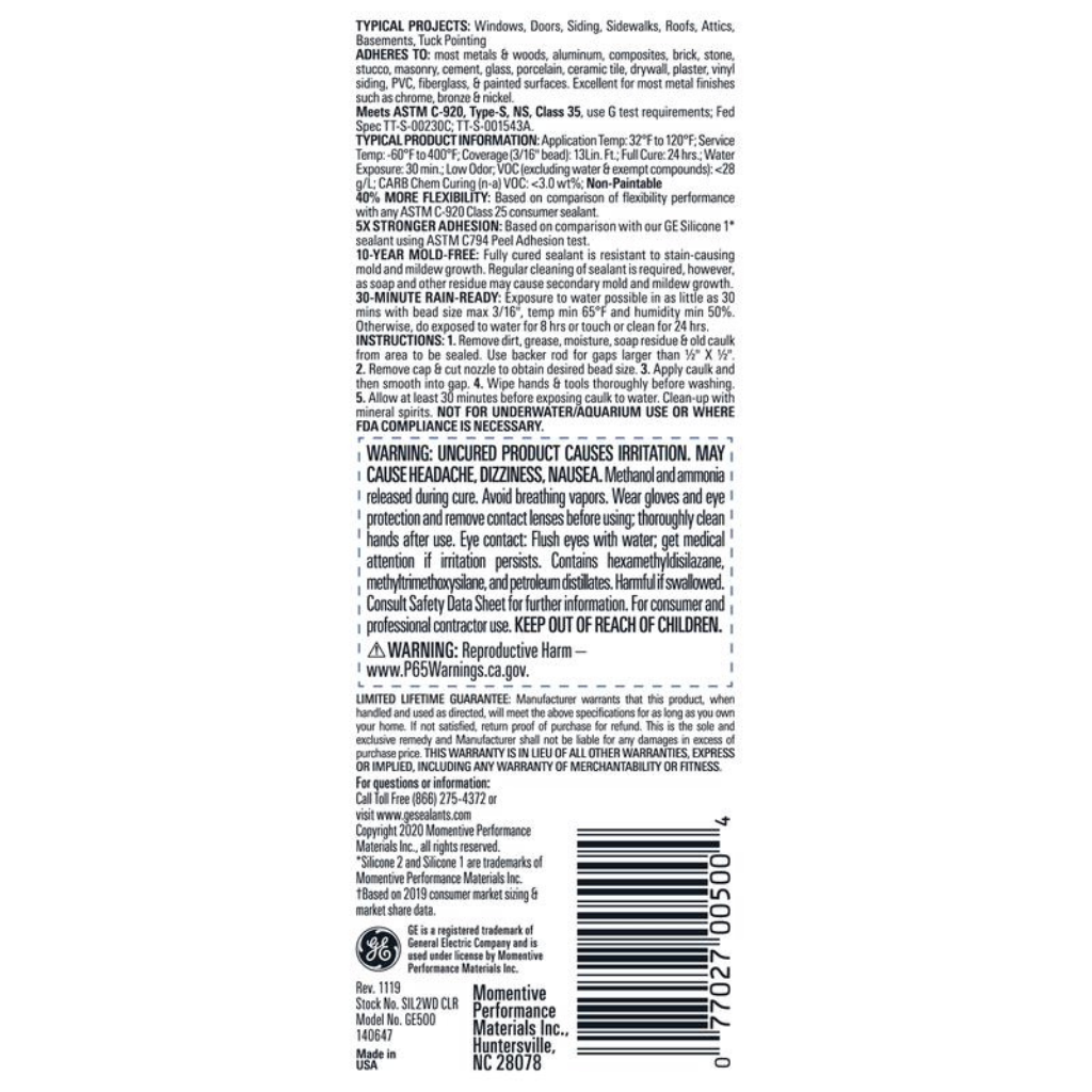 GE KEO TRÁM CỬA SỔ,CỬA RA VÀO SILICONE 82.8ML