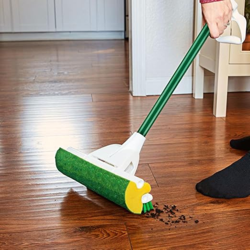 LIBMAN CÂY LAU NHÀ 130CM ĐẦU MÚT TÍCH HỢP BÀN CHẢI