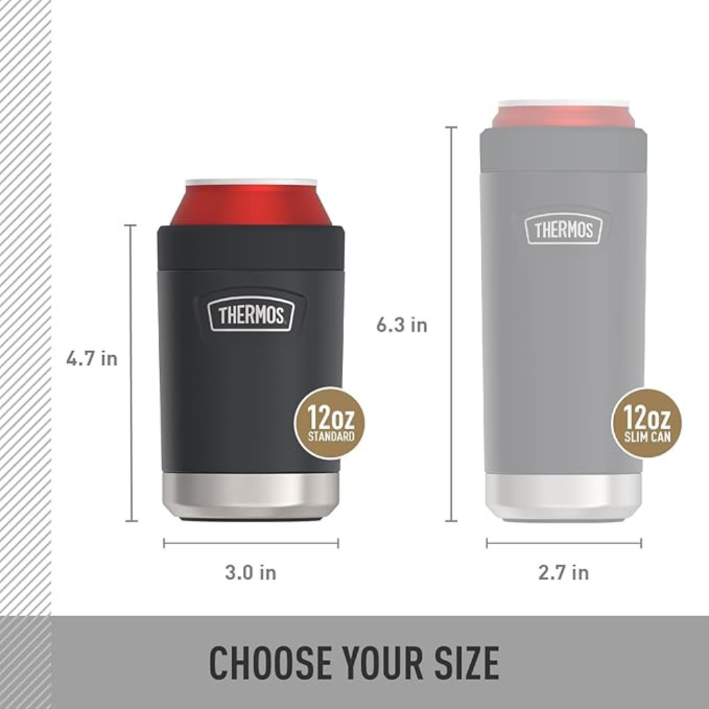 THERMOS BÌNH GIỮ LẠNH CHO LON NƯỚC 355ML MÀU XÁM
