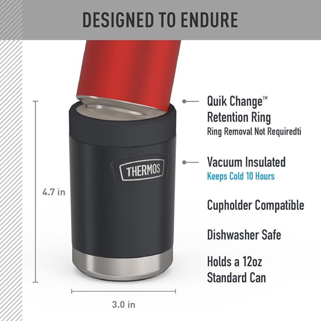 THERMOS BÌNH GIỮ LẠNH CHO LON NƯỚC 355ML MÀU XÁM