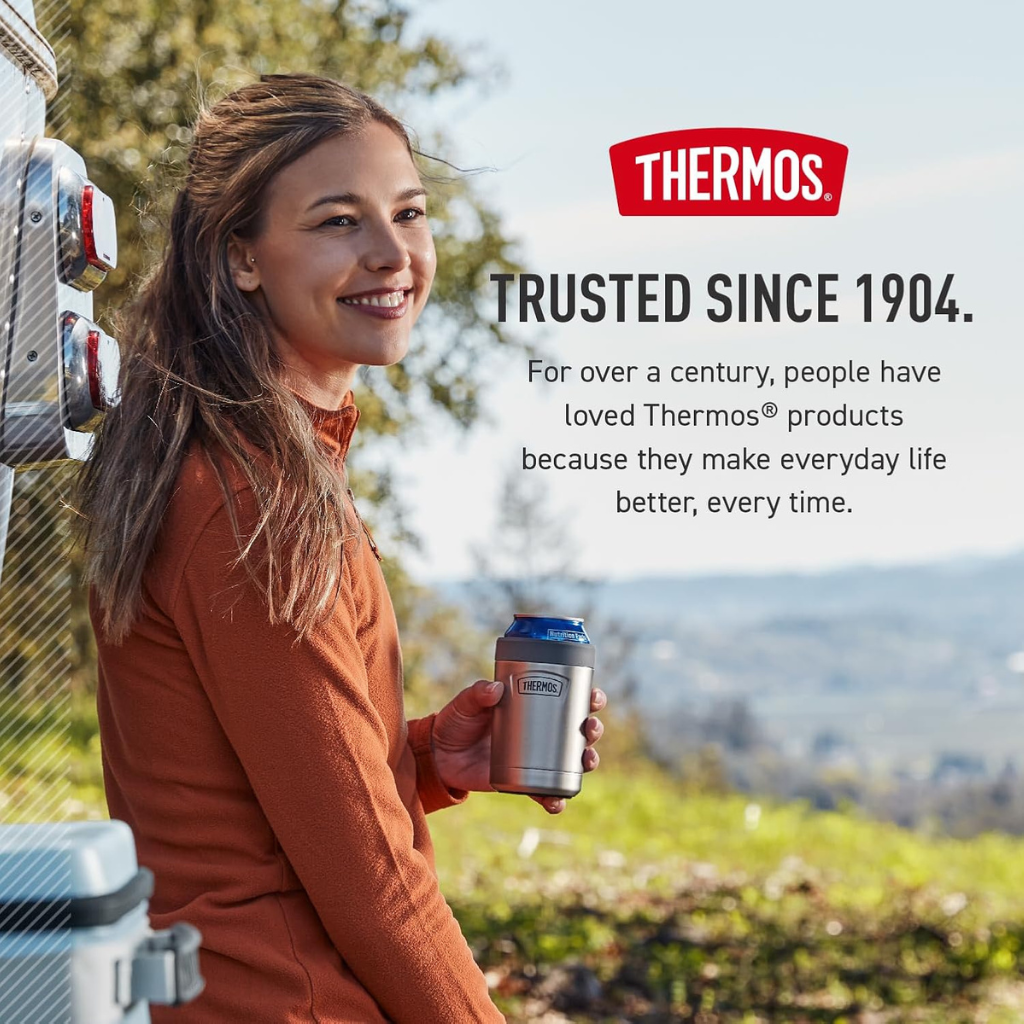 THERMOS BÌNH GIỮ LẠNH CHO LON NƯỚC 355ML MÀU XÁM