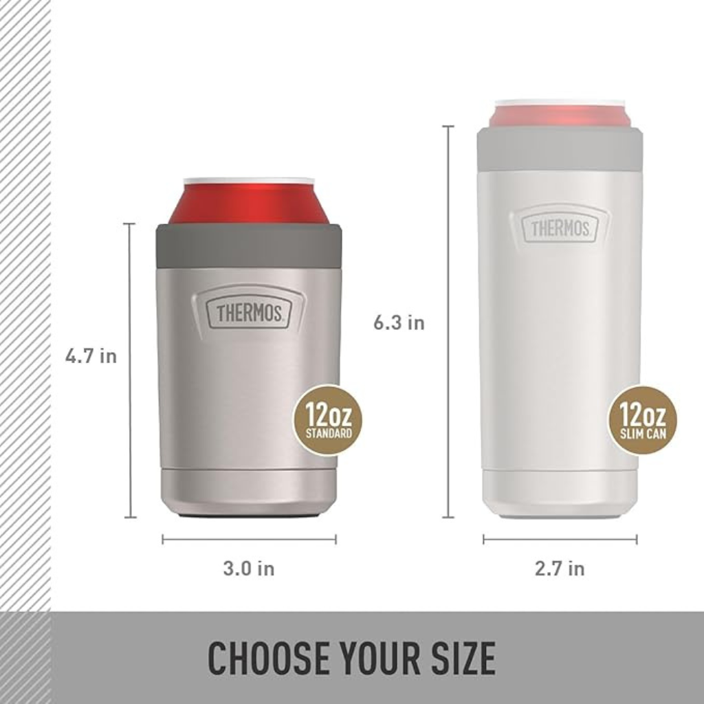 THERMOS BÌNH GIỮ LẠNH CHO LON NƯỚC 355ML NHÁM MỜ