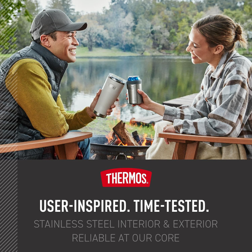 THERMOS BÌNH GIỮ LẠNH CHO LON NƯỚC 355ML NHÁM MỜ