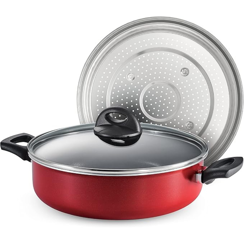 TRAMONTINA CHẢO NHÔM CHỐNG DÍNH KÈM KHAY HẤP 3.78L