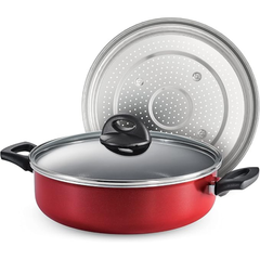 TRAMONTINA CHẢO NHÔM CHỐNG DÍNH KÈM KHAY HẤP 3.78L