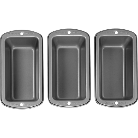 WILTON BỘ 3 KHUÔN NƯỚNG BÁNH MÌ MINI CHỐNG DÍNH
