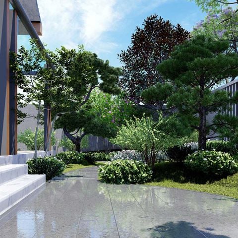  THIẾT KẾ CẢNH QUAN NHÀ PHỐ 400M2 - QUẬN 9 