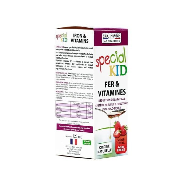  TPBVSK Special Kid Fer Et Vitamines - Bổ sung sắt. Giúp giảm thiếu máu do thiếu sắt [Nhập khẩu Pháp] 