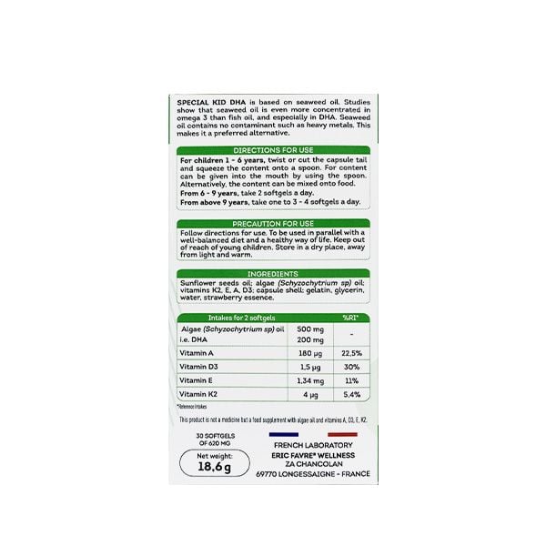  TPBVSK Special Kid Omega - Hỗ trợ tăng cường thị lực, tốt cho não bộ và tim mạch [Hộp 30 viên - Nhập khẩu Pháp] 