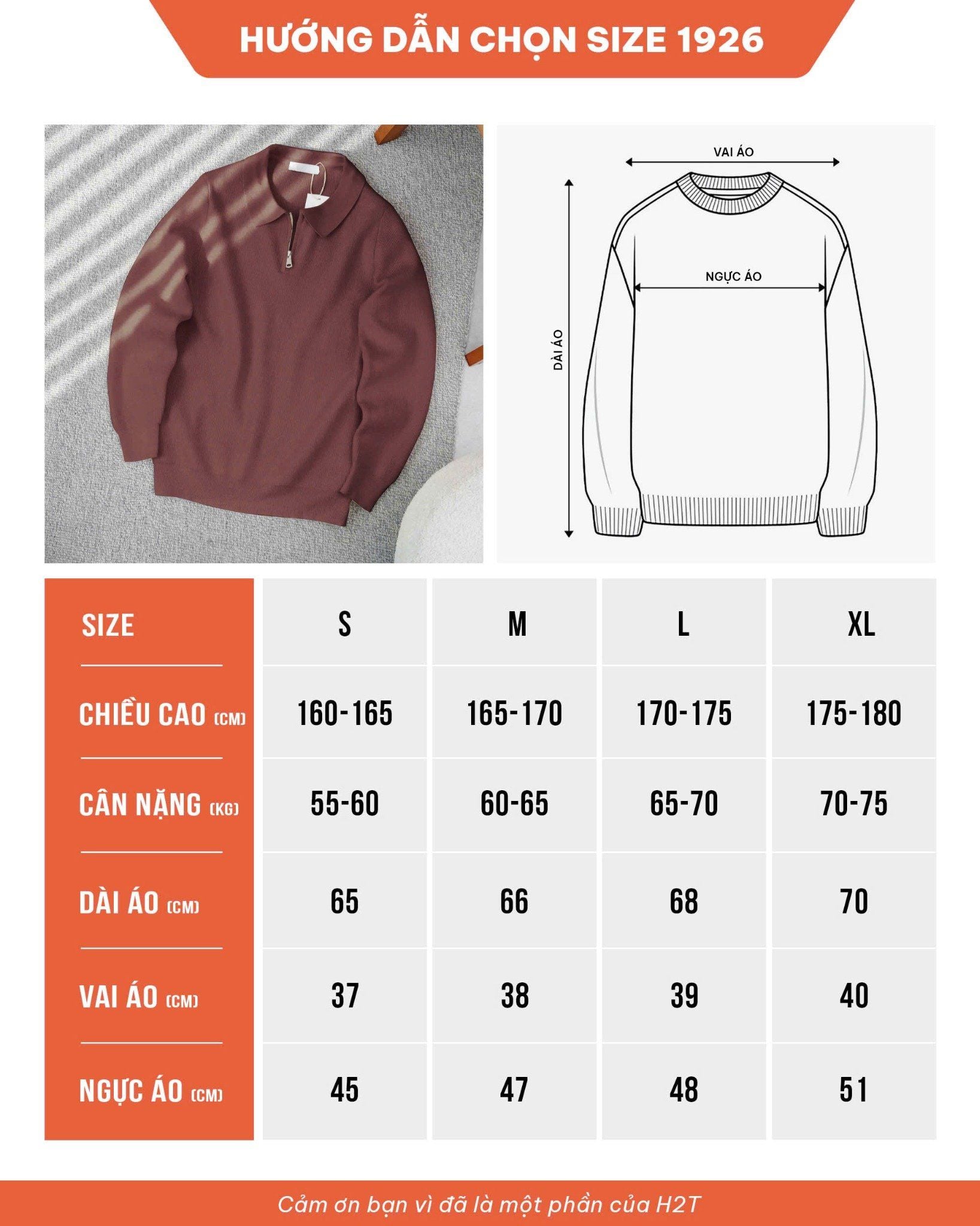  Áo Len Polo Cổ Zip 1926 