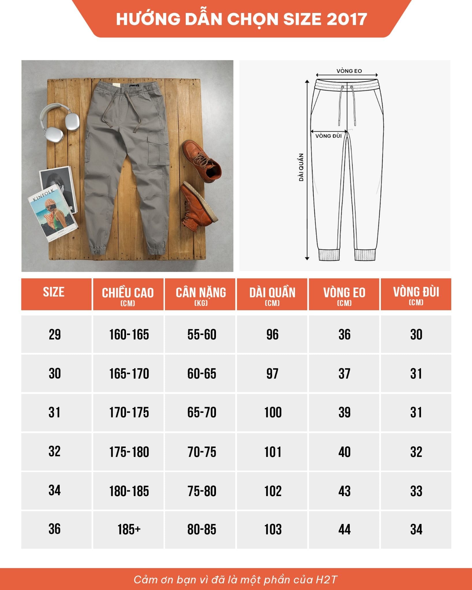  QUẦN JOGGER KAKI TÚI HỘP H2T 2017 