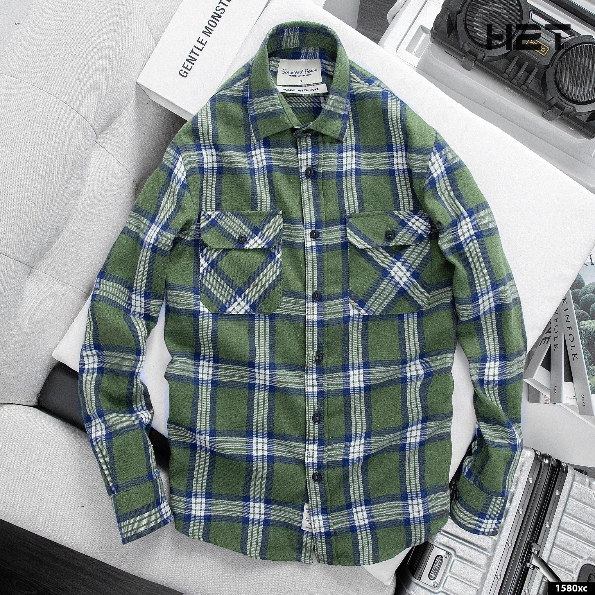  Sơ Mi Flannel Vải Dạ Kẻ Caro 1580 
