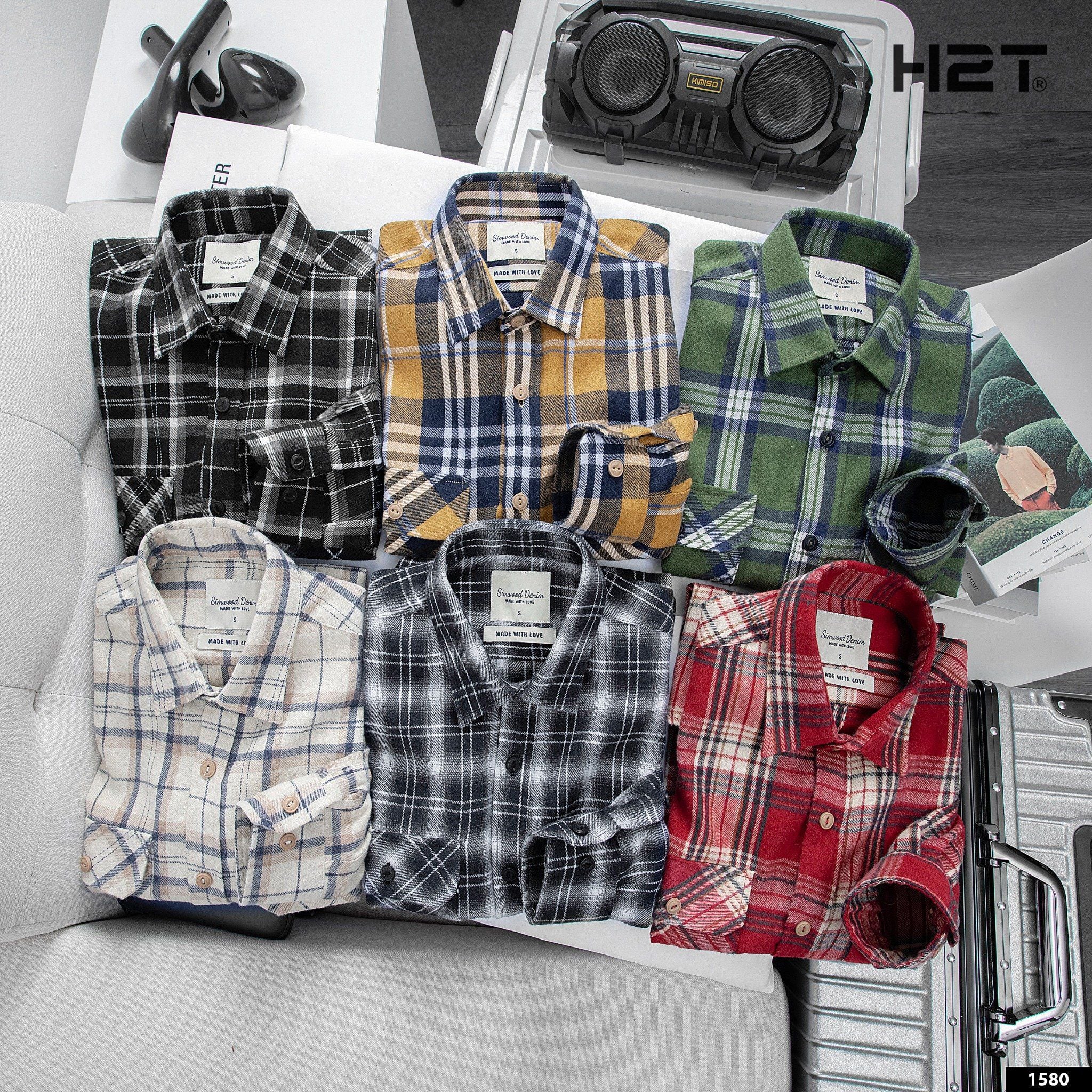  Sơ Mi Flannel Vải Dạ Kẻ Caro 1580 
