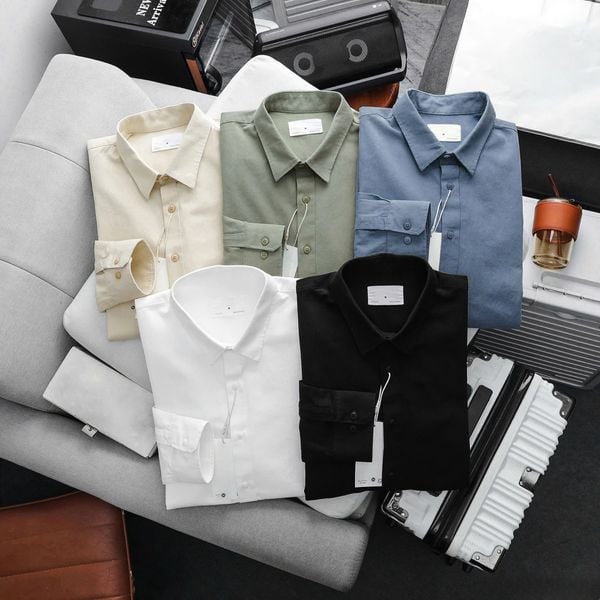  Áo Sơ Mi Kaki Cotton Basic 1893 