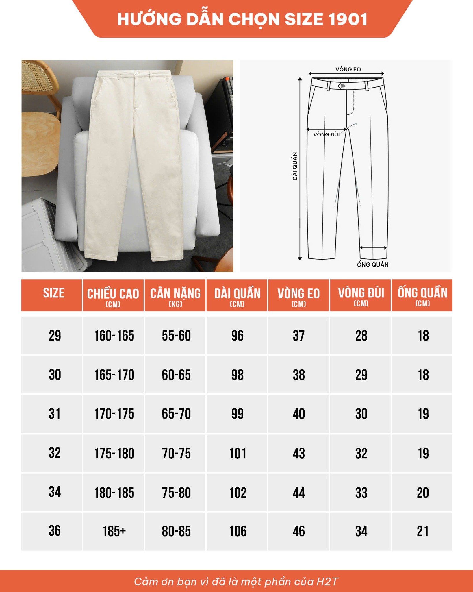  Quần KaKi Regular Fit 1901 
