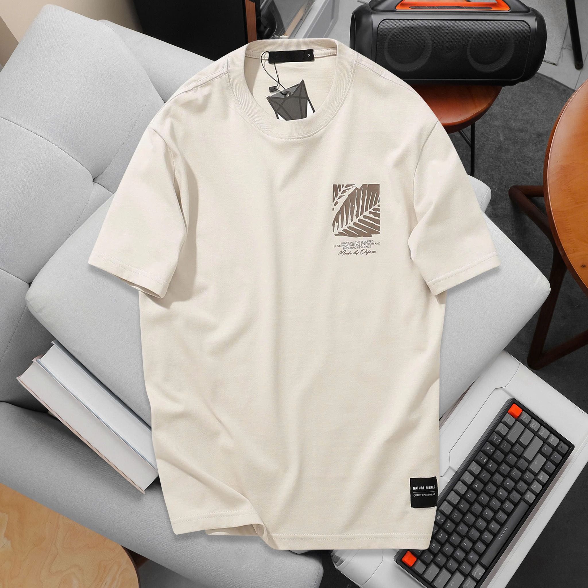  Áo Thun Leaf Print Cotton 1902 