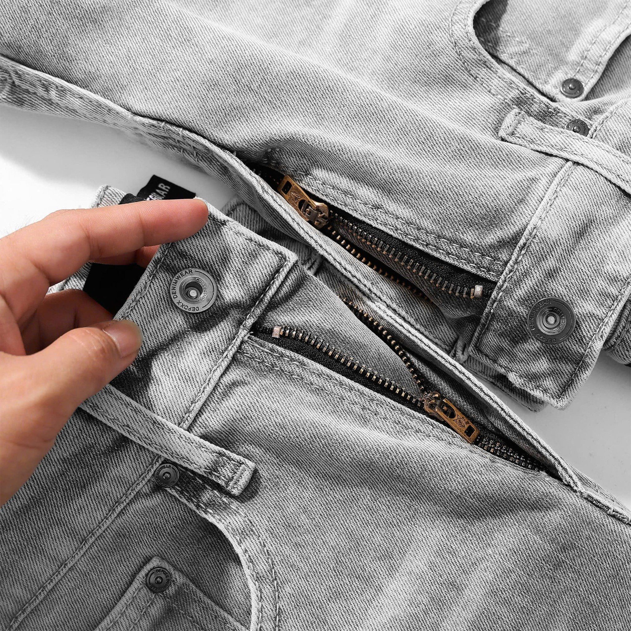  Quần Jeans Wash Xám Regular Fit 1913 