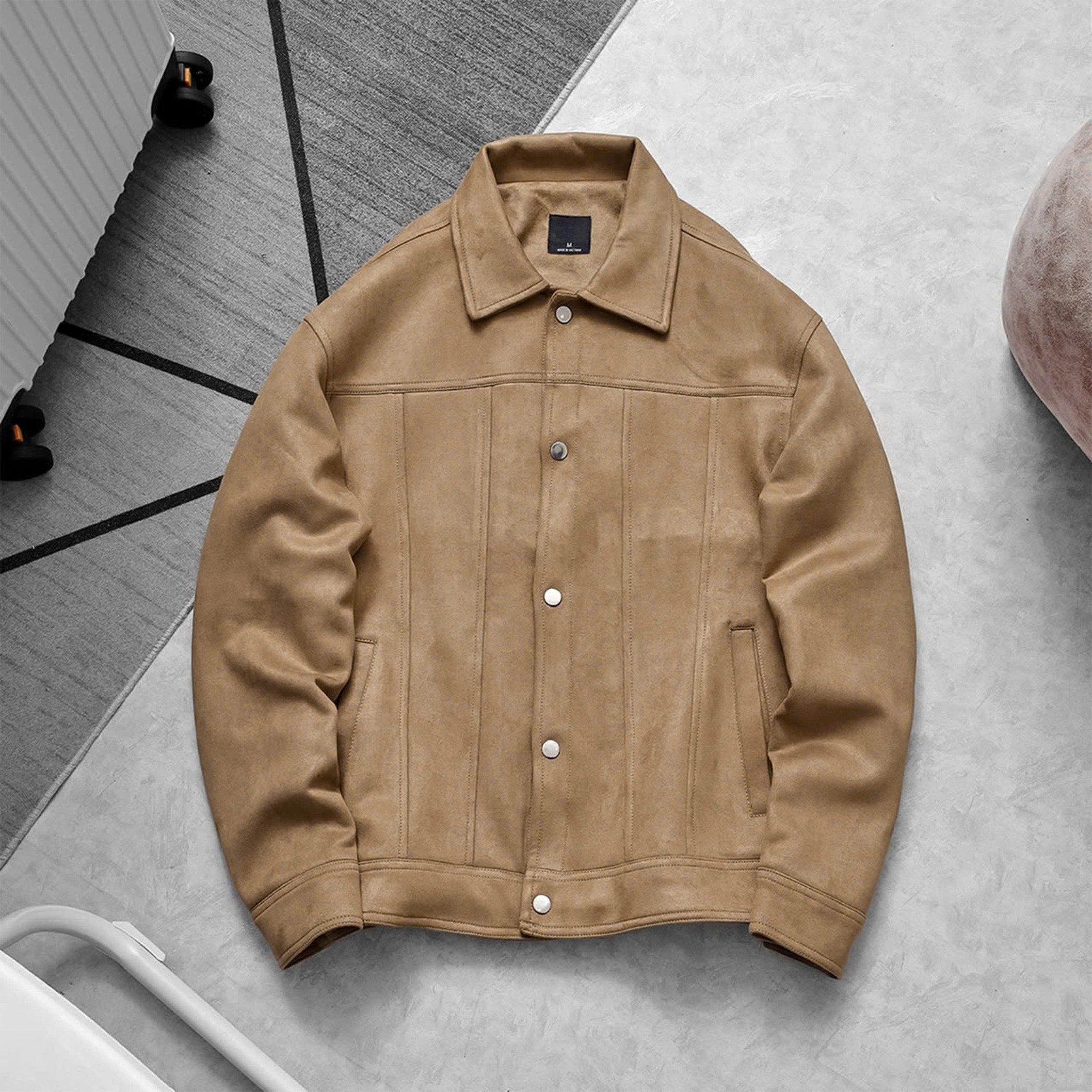  Áo Khoác Da Lộn Cổ Bẻ 1917 